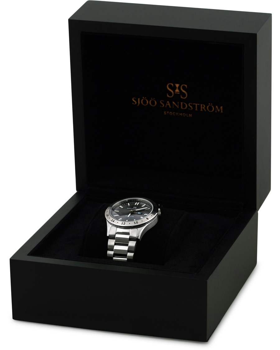 Mies | Sjöö Sandström Royal Steel Worldtimer 36mm Grey with Steel | Sjöö Sandström | Royal Steel Worldtimer 36mm Grey with Steel