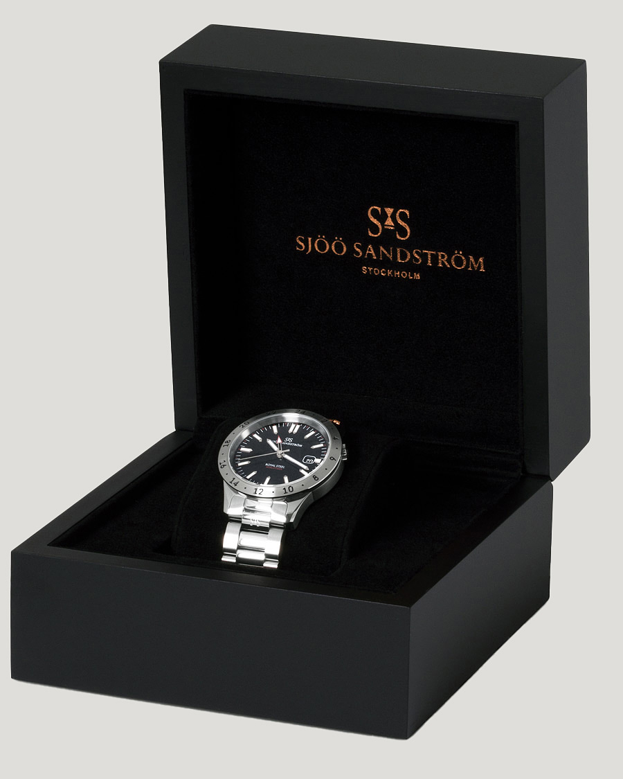 Mies | Sjöö Sandström Royal Steel Worldtimer 41mm Black with Steel | Sjöö Sandström | Royal Steel Worldtimer 41mm Black with Steel