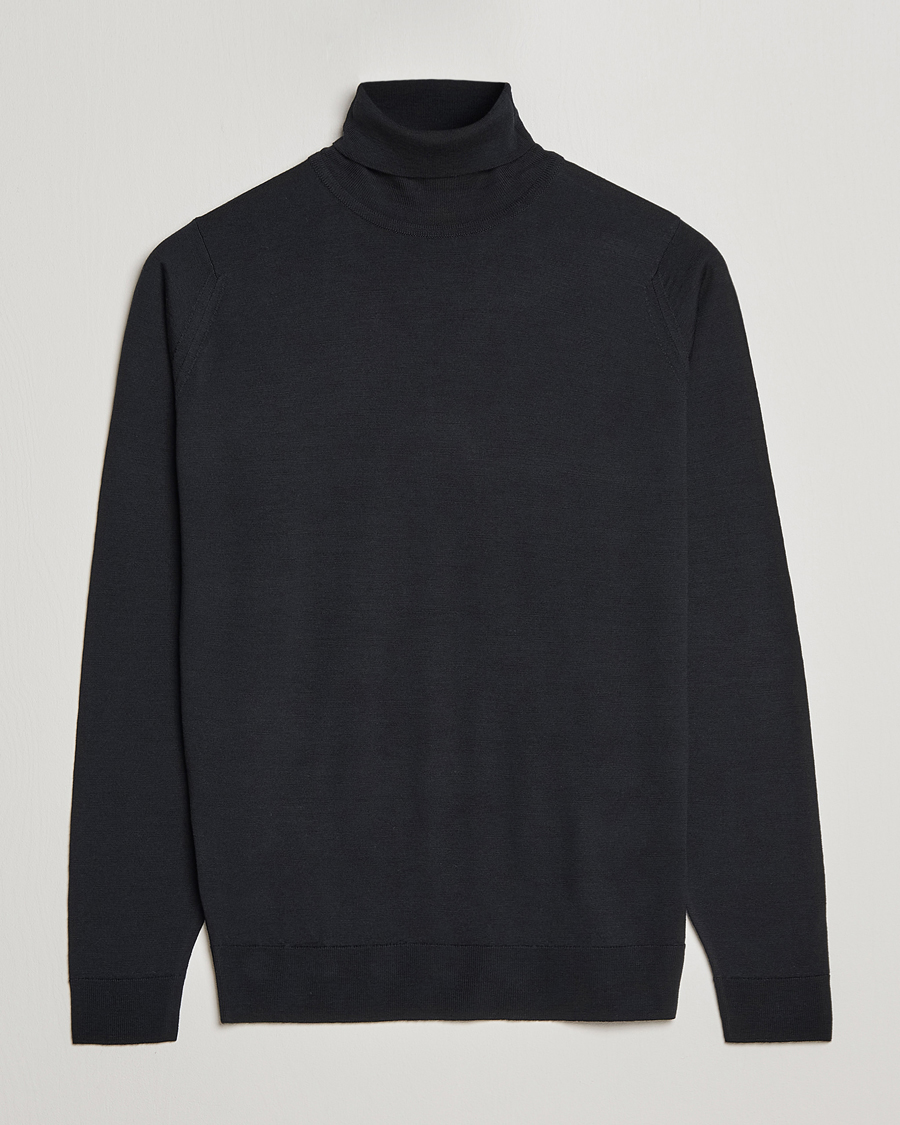 Mies | Puserot | John Smedley | Cherwell Extra Fine Merino Rollneck Black