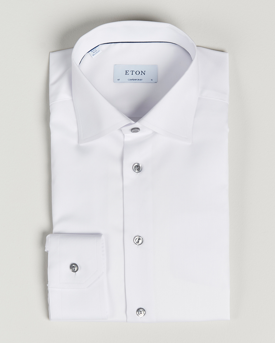 Mies |  | Eton | Contemporary Fit Signature Twill Shirt White