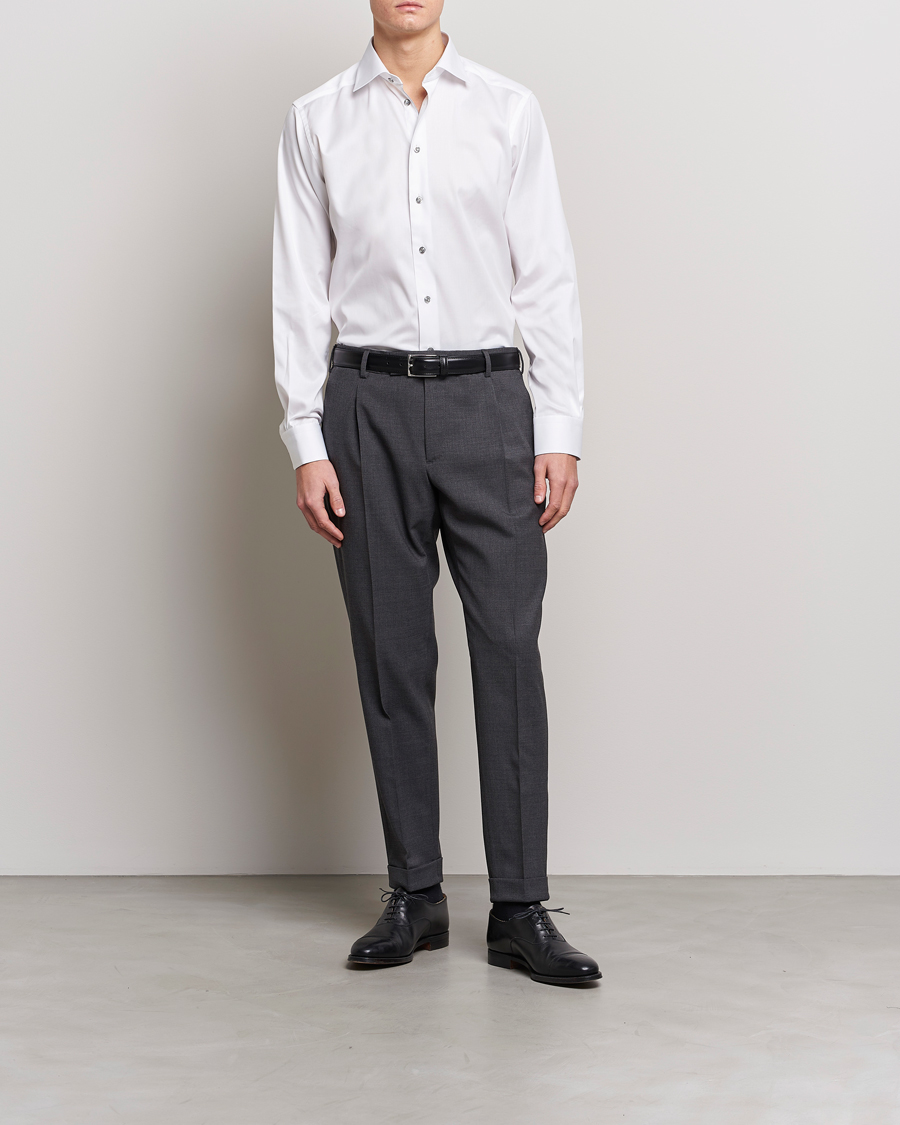Mies |  | Eton | Contemporary Fit Signature Twill Shirt White