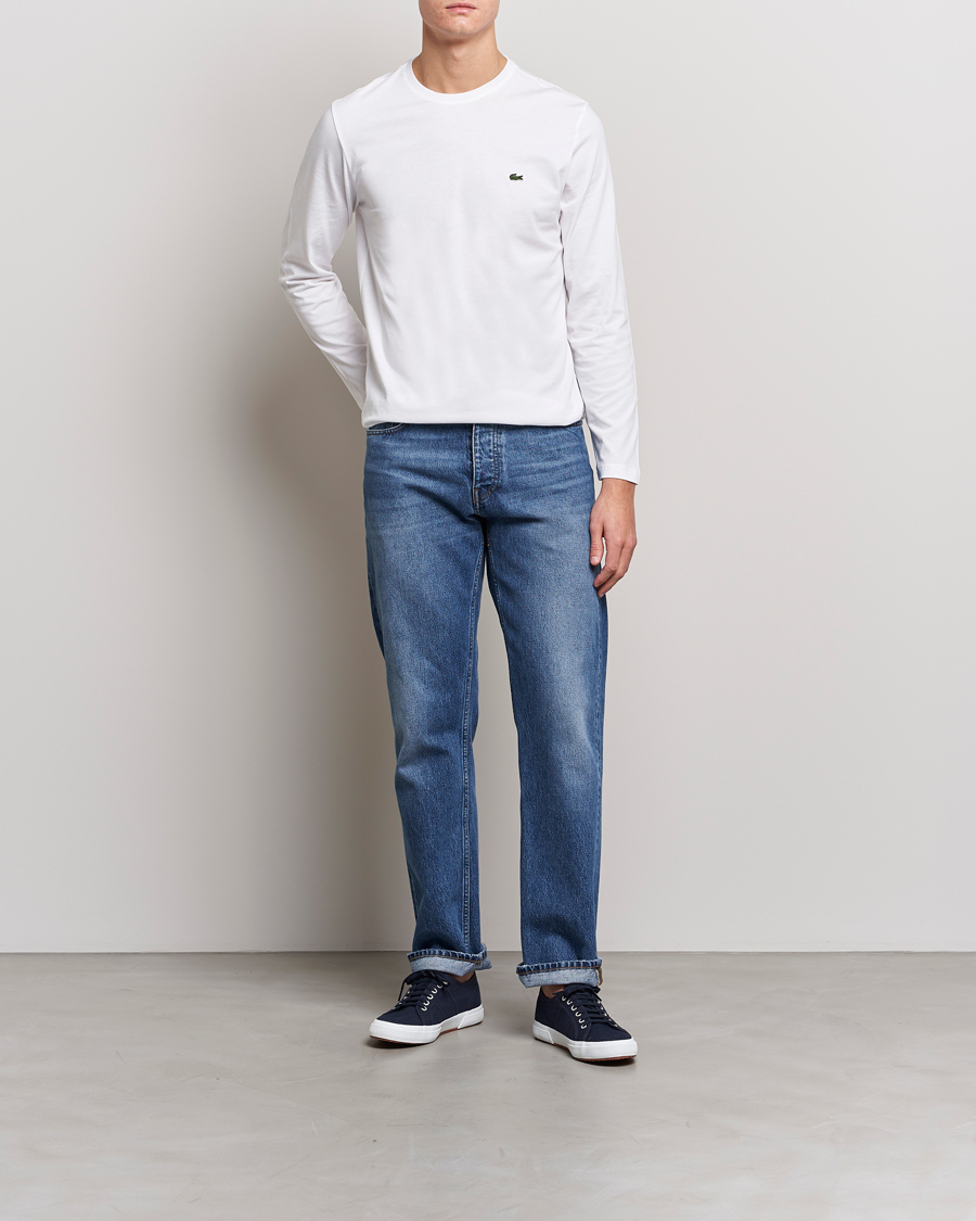 Mies | Lacoste Long Sleeve Crew Neck T-Shirt White | Lacoste | Long Sleeve Crew Neck T-Shirt White