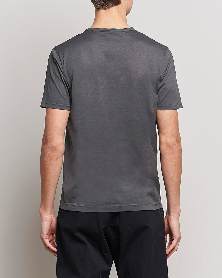 Mies | T-paidat | Sunspel | Crew Neck Q82 Cotton T-Shirt Charcoal