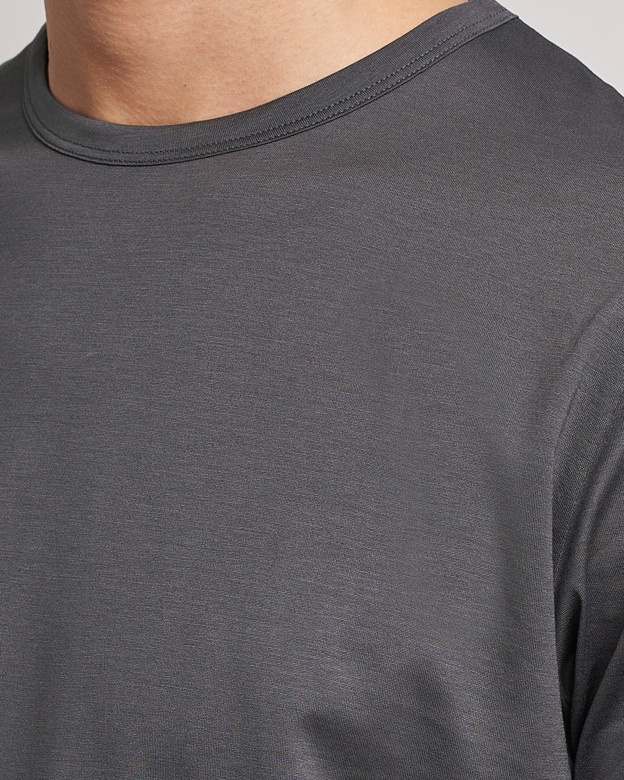 Mies | T-paidat | Sunspel | Crew Neck Q82 Cotton T-Shirt Charcoal