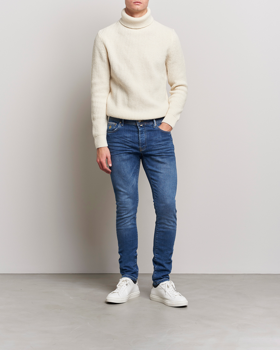 Mies | Farkut | Morris | Triumph Slim Fit Stretch Jeans Mid Blue