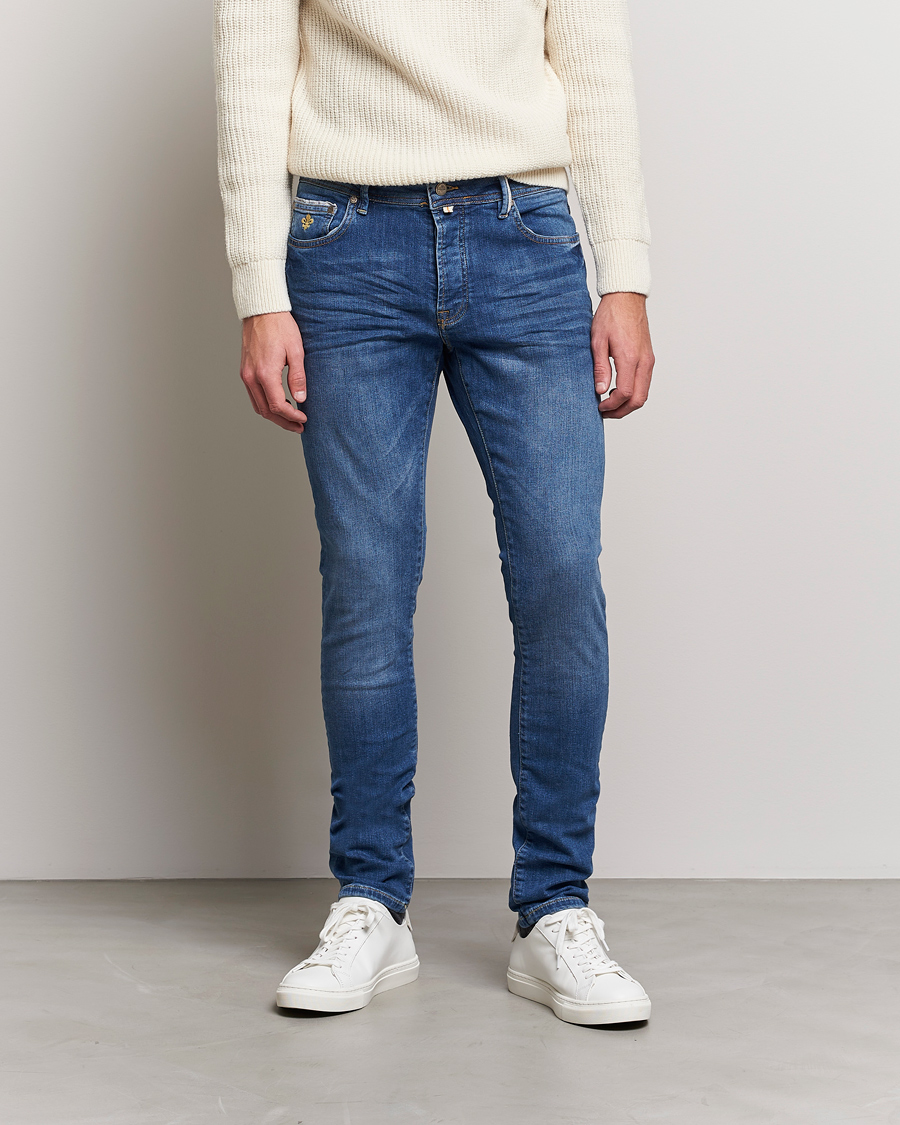Mies | Farkut | Morris | Triumph Slim Fit Stretch Jeans Mid Blue