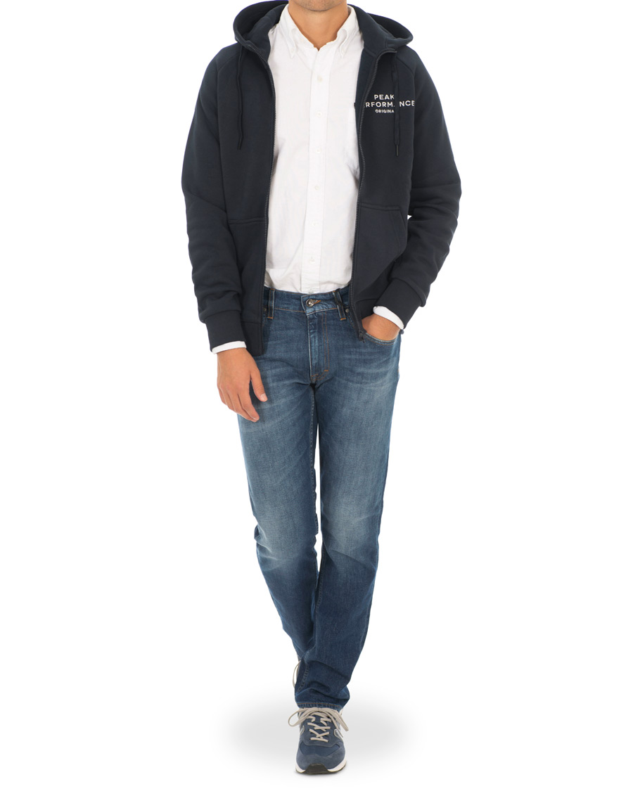 Mies | Puserot | Peak Performance | Original Full Zip Hoodie Navy