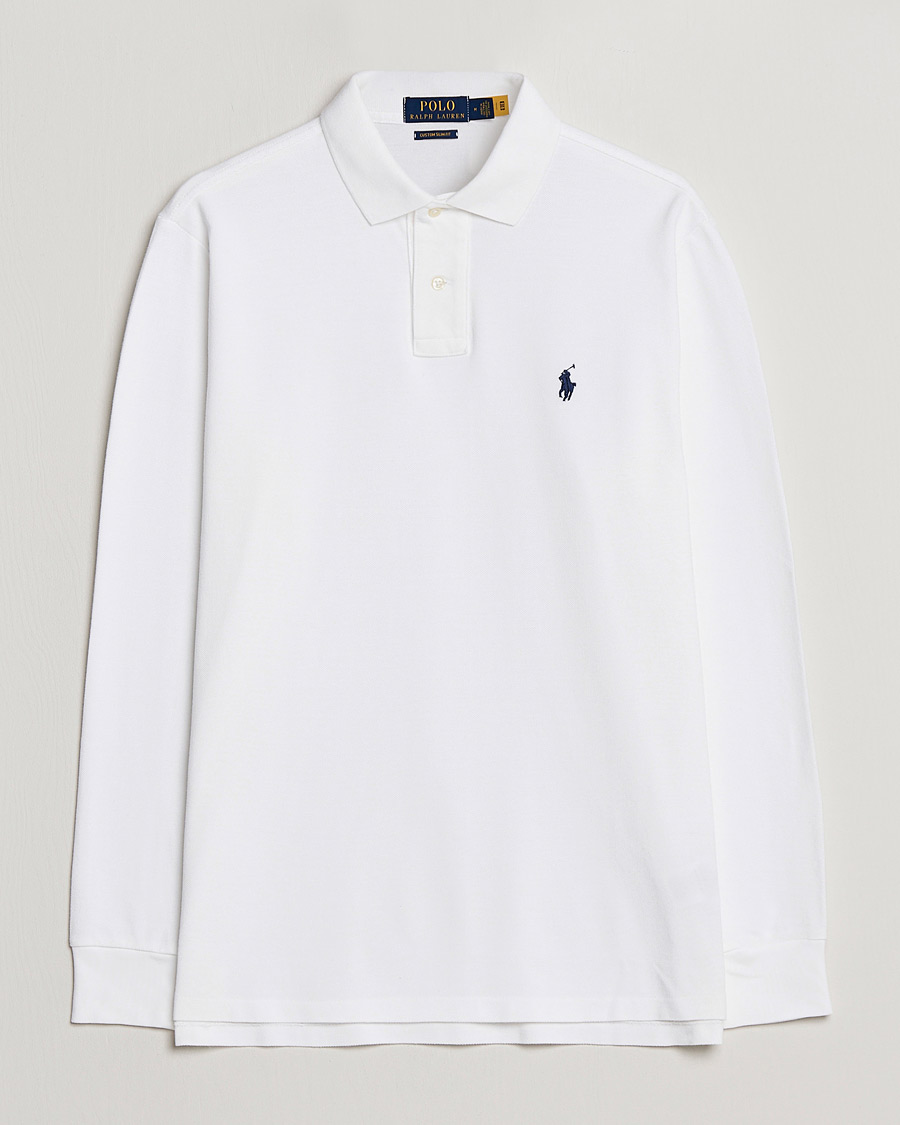 Miehet |  | Polo Ralph Lauren | Custom Slim Fit Long Sleeve Polo White