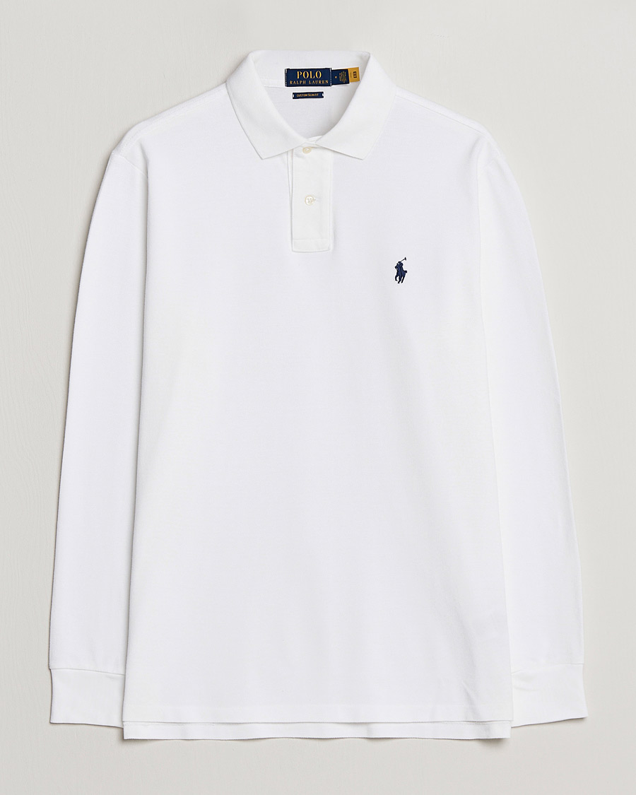 Mies | Pikeet | Polo Ralph Lauren | Custom Slim Fit Long Sleeve Polo White