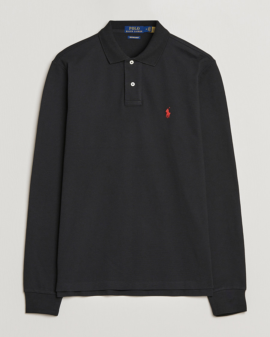 Mies | Pikeet | Polo Ralph Lauren | Custom Slim Fit Long Sleeve Polo Polo Black