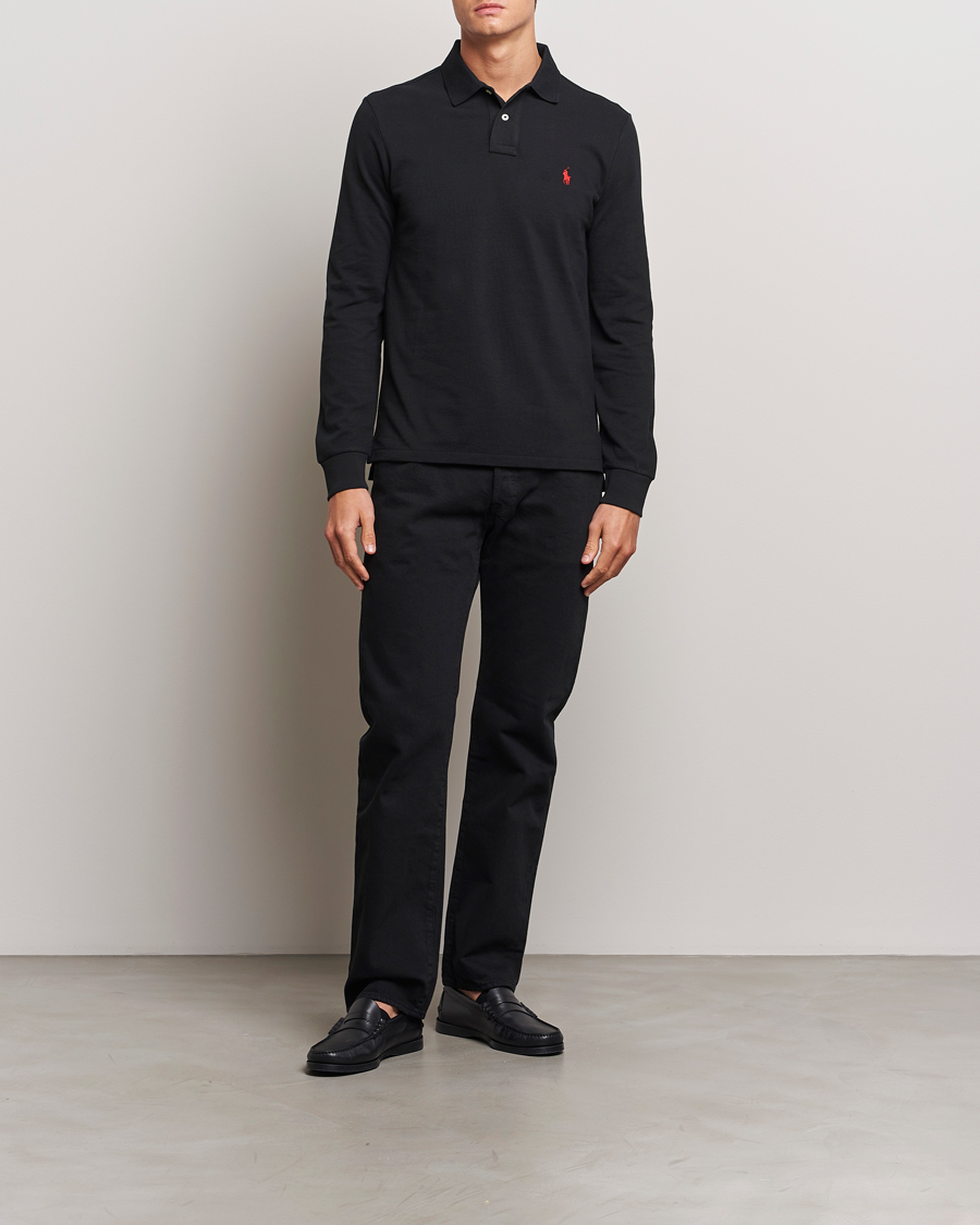 Mies | Pikeet | Polo Ralph Lauren | Custom Slim Fit Long Sleeve Polo Polo Black