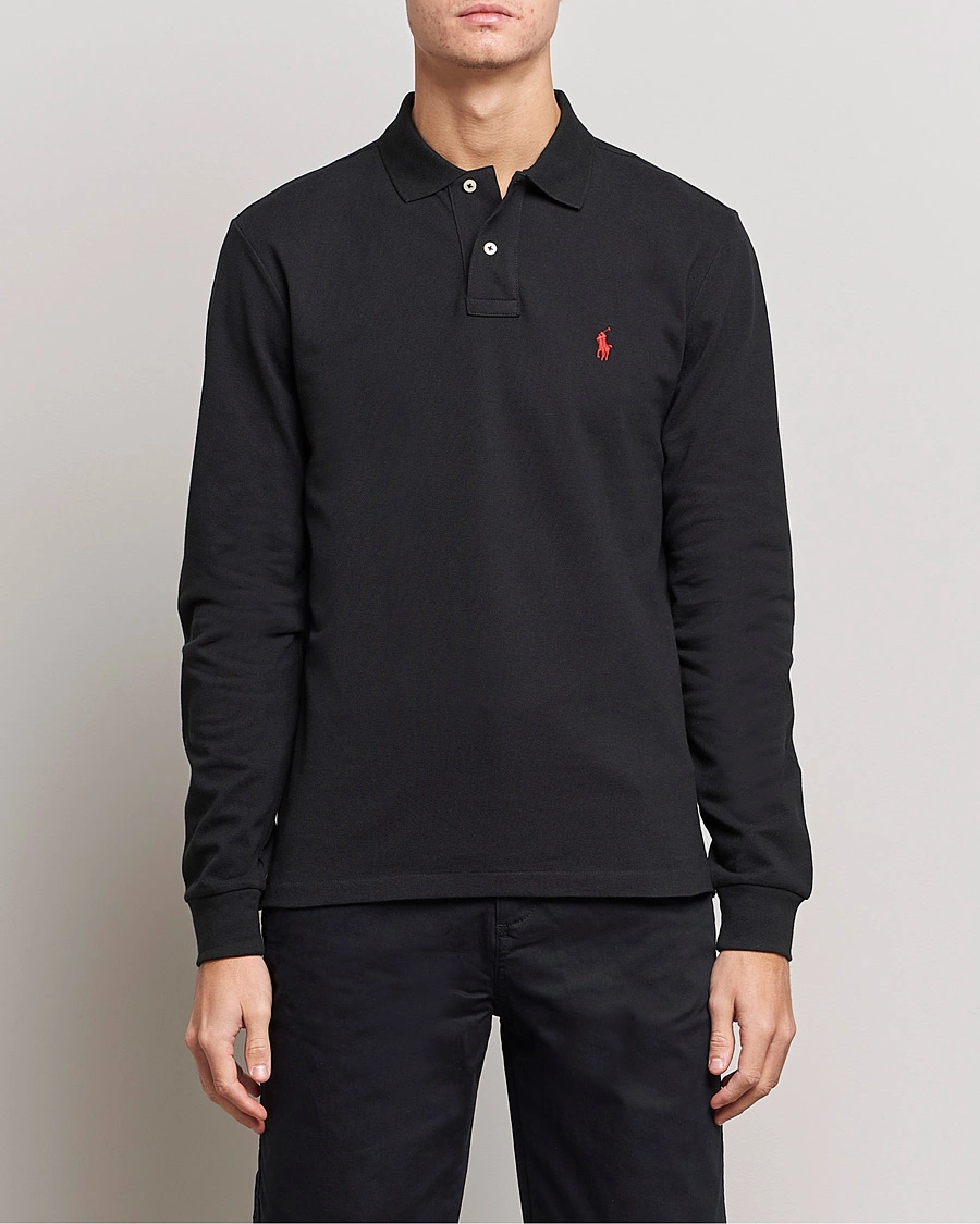 Mies |  | Polo Ralph Lauren | Custom Slim Fit Long Sleeve Polo Polo Black