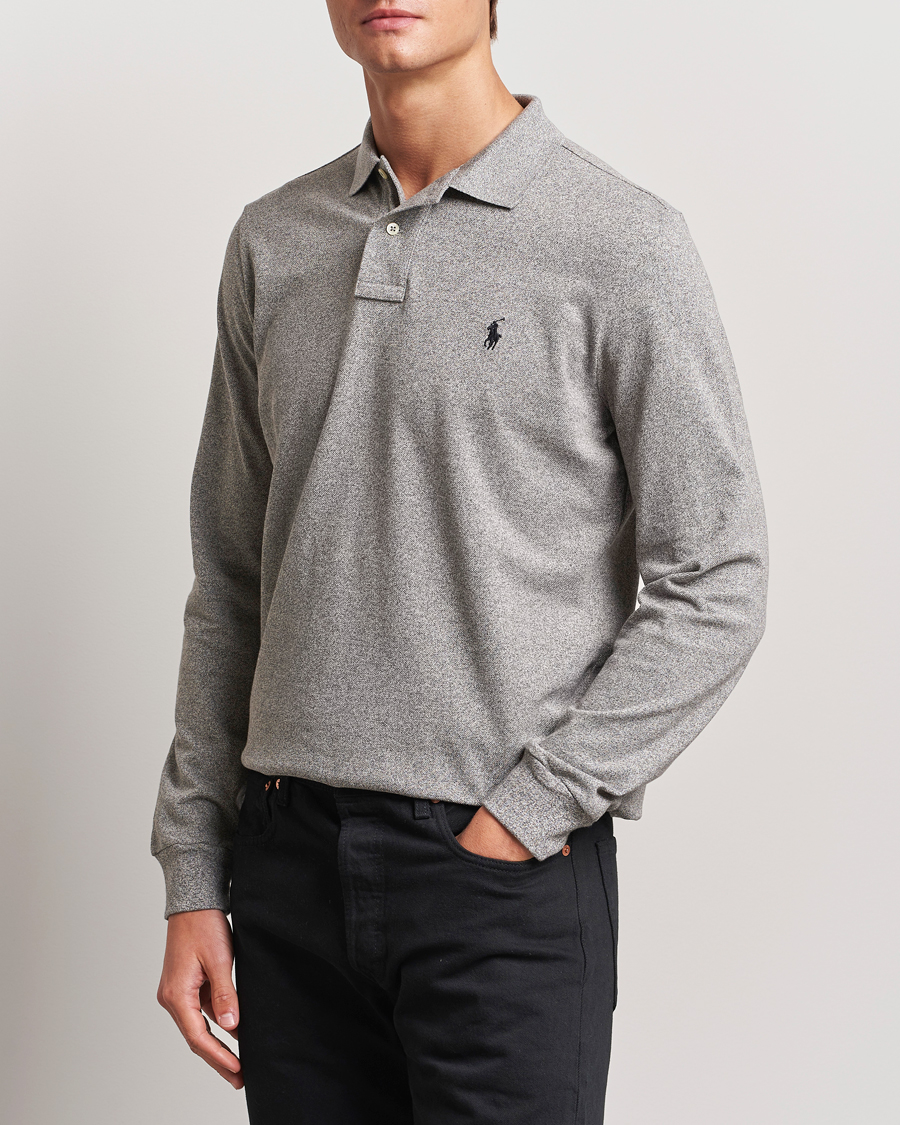 Mies | Pitkähihaiset pikeepaidat | Polo Ralph Lauren | Custom Slim Fit Long Sleeve Polo Canterbury Heather
