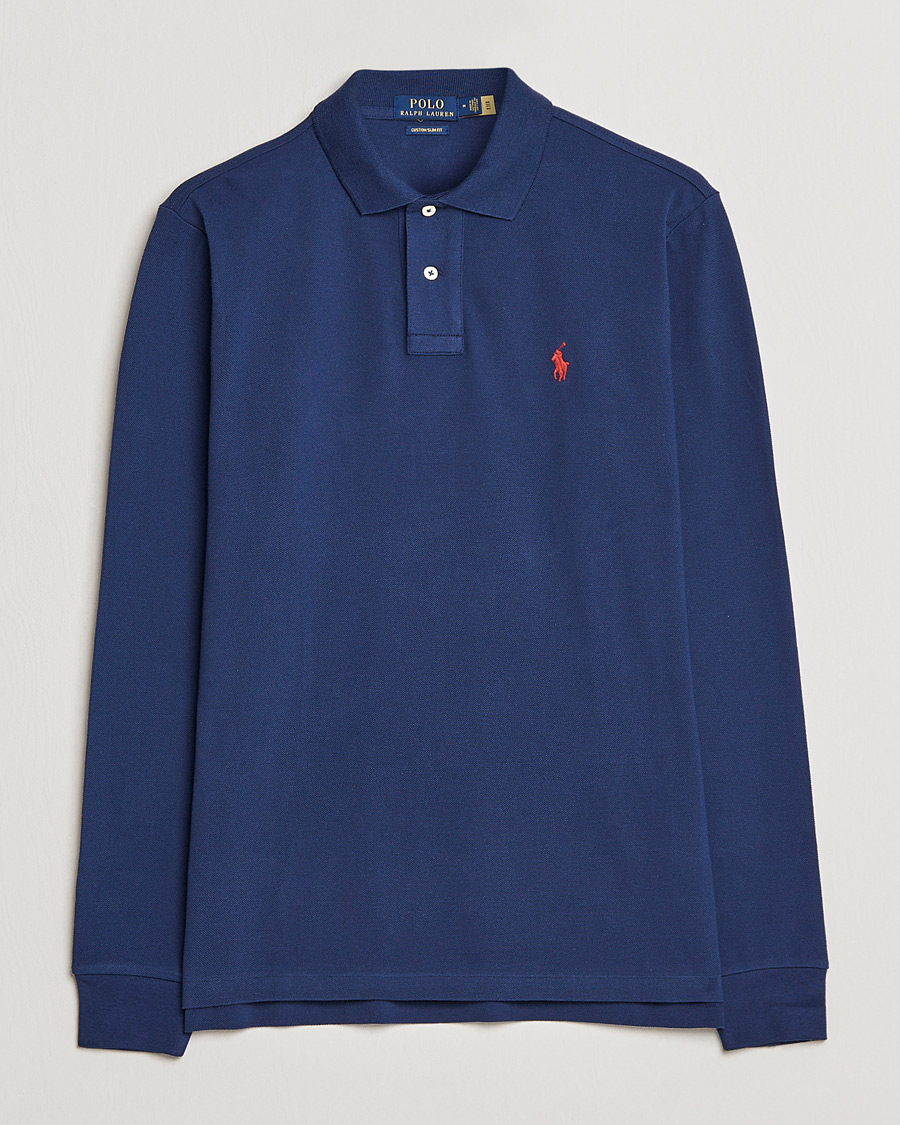 Mies | Pikeet | Polo Ralph Lauren | Custom Slim Fit Long Sleeve Polo Newport Navy