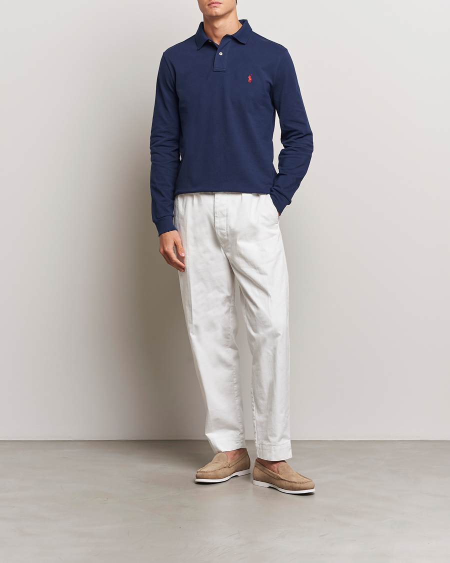 Mies | Pikeet | Polo Ralph Lauren | Custom Slim Fit Long Sleeve Polo Newport Navy