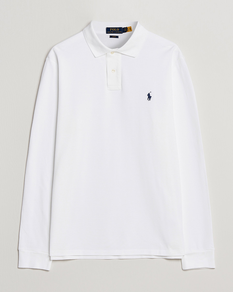 Mies | Pikeet | Polo Ralph Lauren | Slim Fit Long Sleeve Polo White