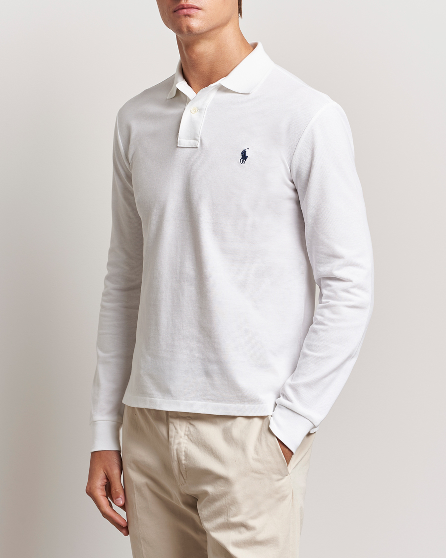 Mies | Pikeet | Polo Ralph Lauren | Slim Fit Long Sleeve Polo White