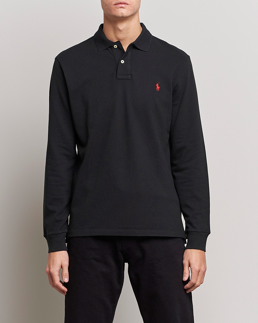 Mies | Pikeet | Polo Ralph Lauren | Slim Fit Long Sleeve Polo Polo Black