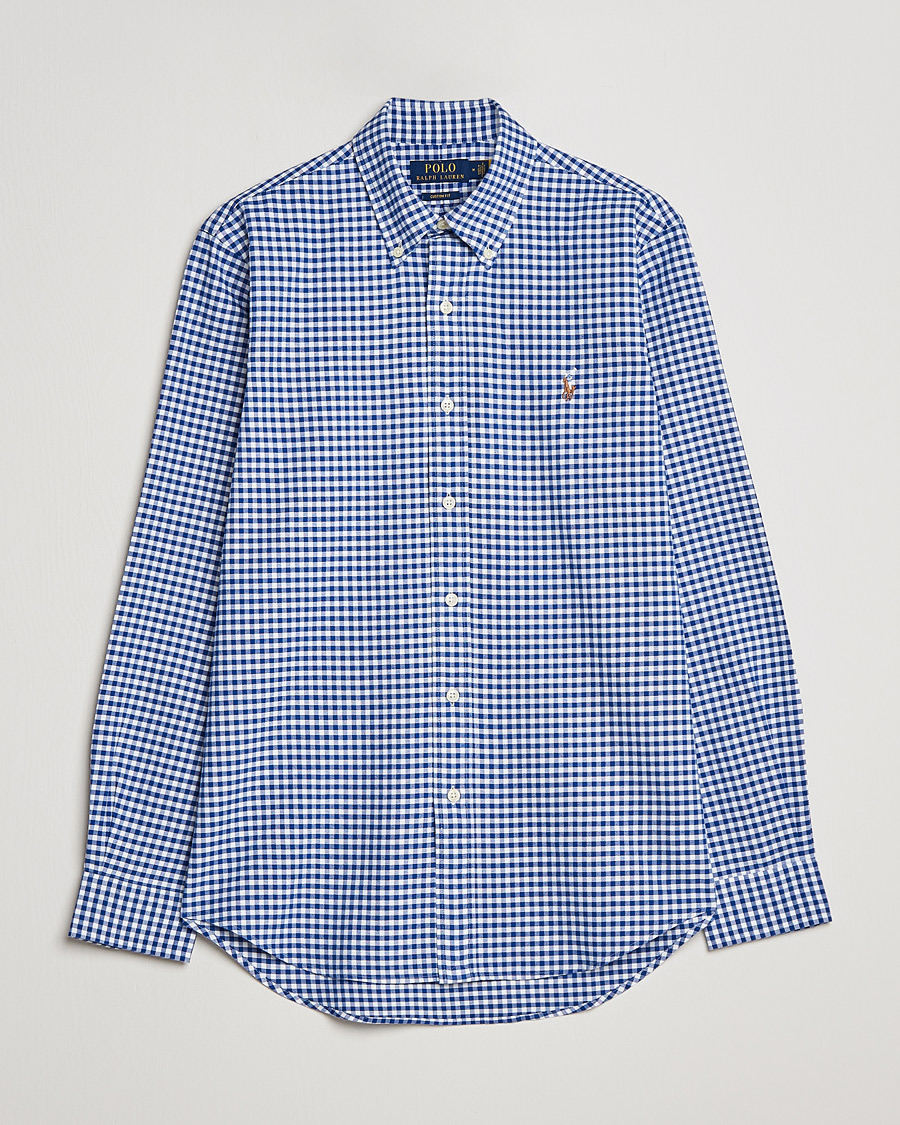 Mies | Kauluspaidat | Polo Ralph Lauren | Custom Fit Oxford Gingham Shirt Blue/White