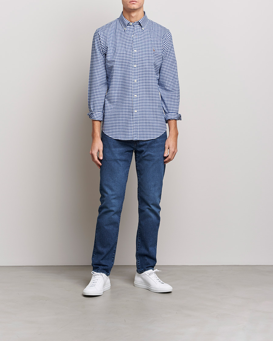 Mies |  | Polo Ralph Lauren | Custom Fit Oxford Gingham Shirt Blue/White