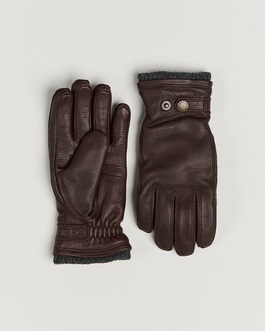 Mies | Käsineet | Hestra | Utsjö Fleece Lined Buckle Elkskin Glove Espresso
