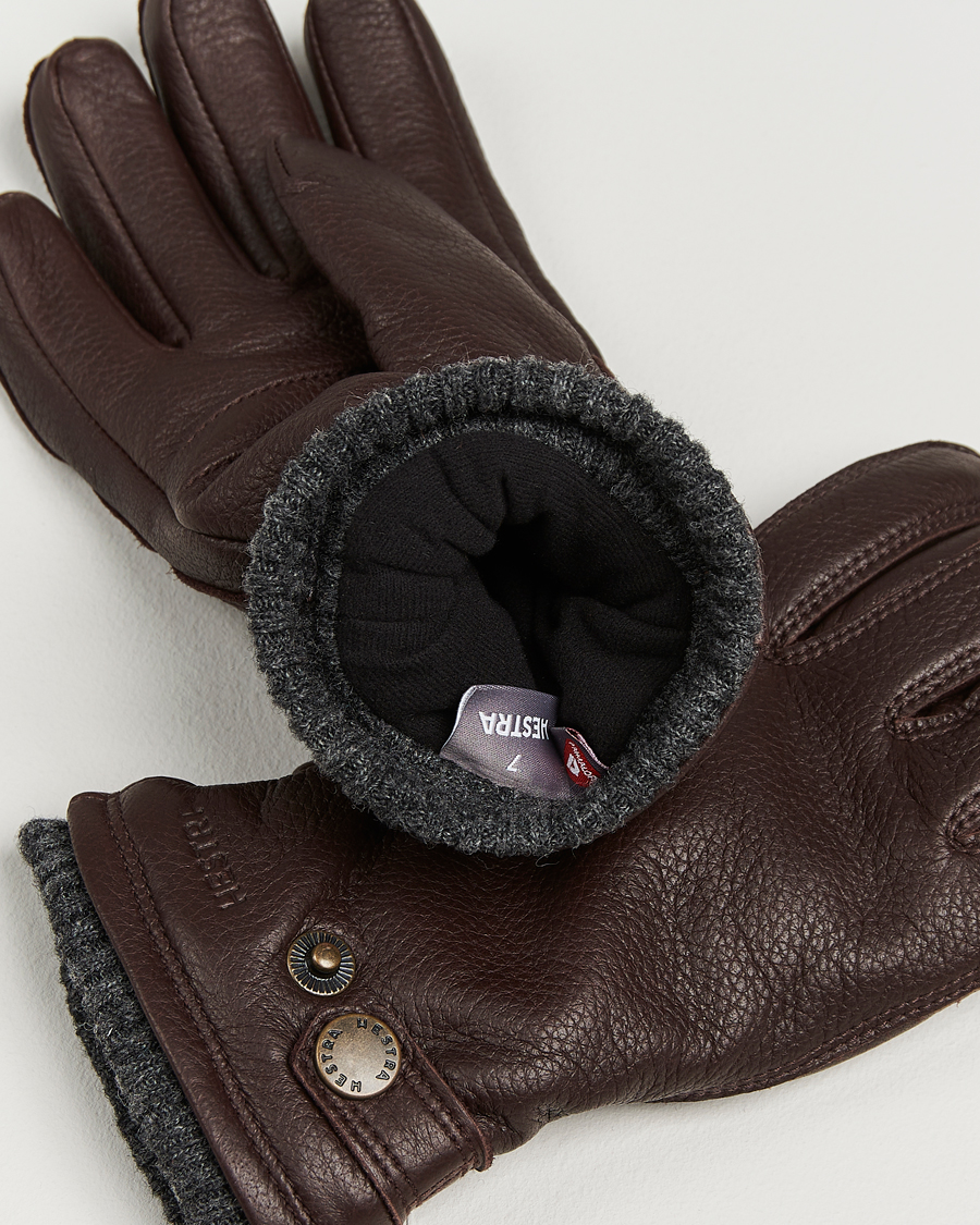 Mies | Käsineet | Hestra | Utsjö Fleece Lined Buckle Elkskin Glove Espresso