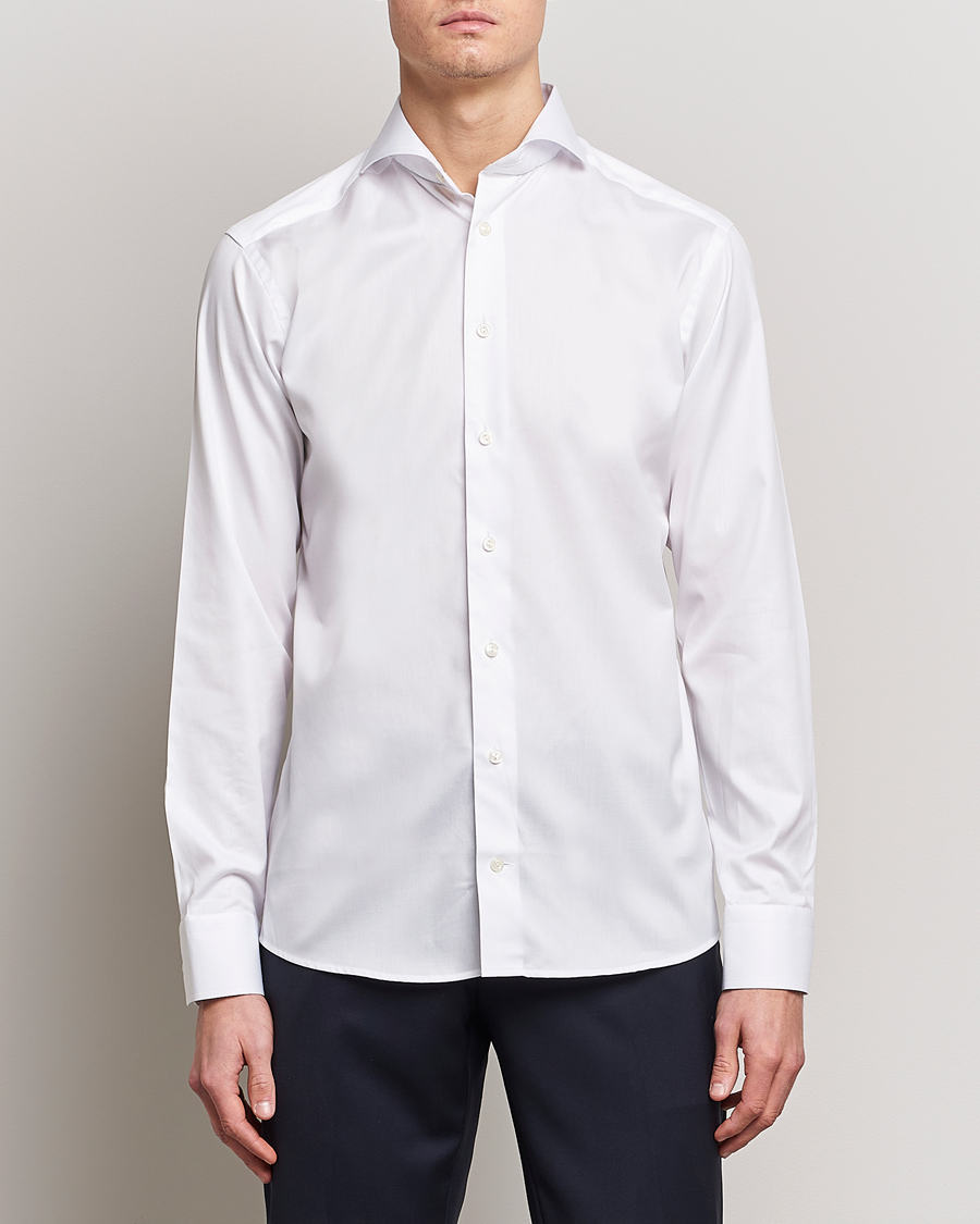 Mies | Bisnespaidat | Eton | Slim Fit Twill Cut Away Shirt White