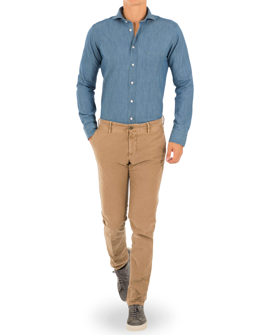 Mies | Kauluspaidat | Eton | Slim Fit Denim Cut Away Shirt Indigo Blue