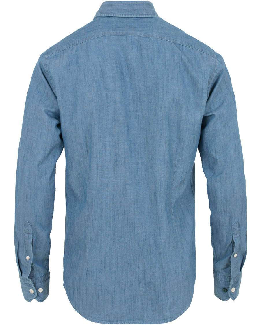 Mies | Kauluspaidat | Eton | Slim Fit Denim Cut Away Shirt Indigo Blue