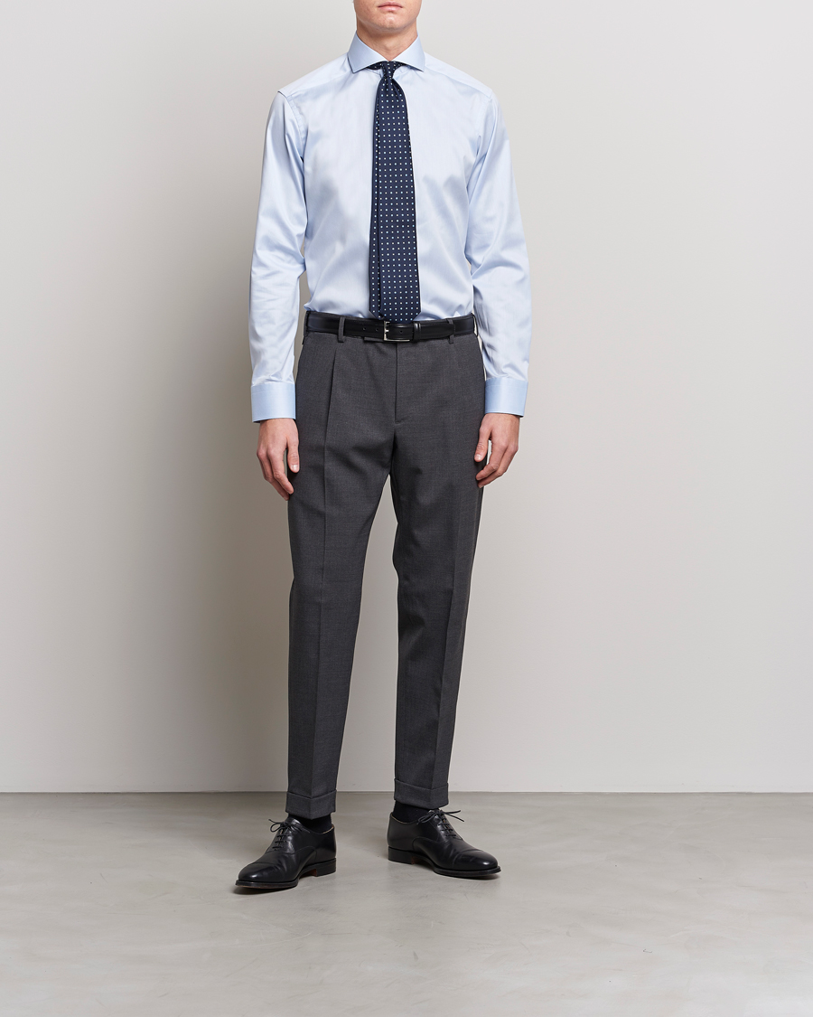 Mies | Kauluspaidat | Eton | Slim Fit Twill Cut Away Shirt Light Blue