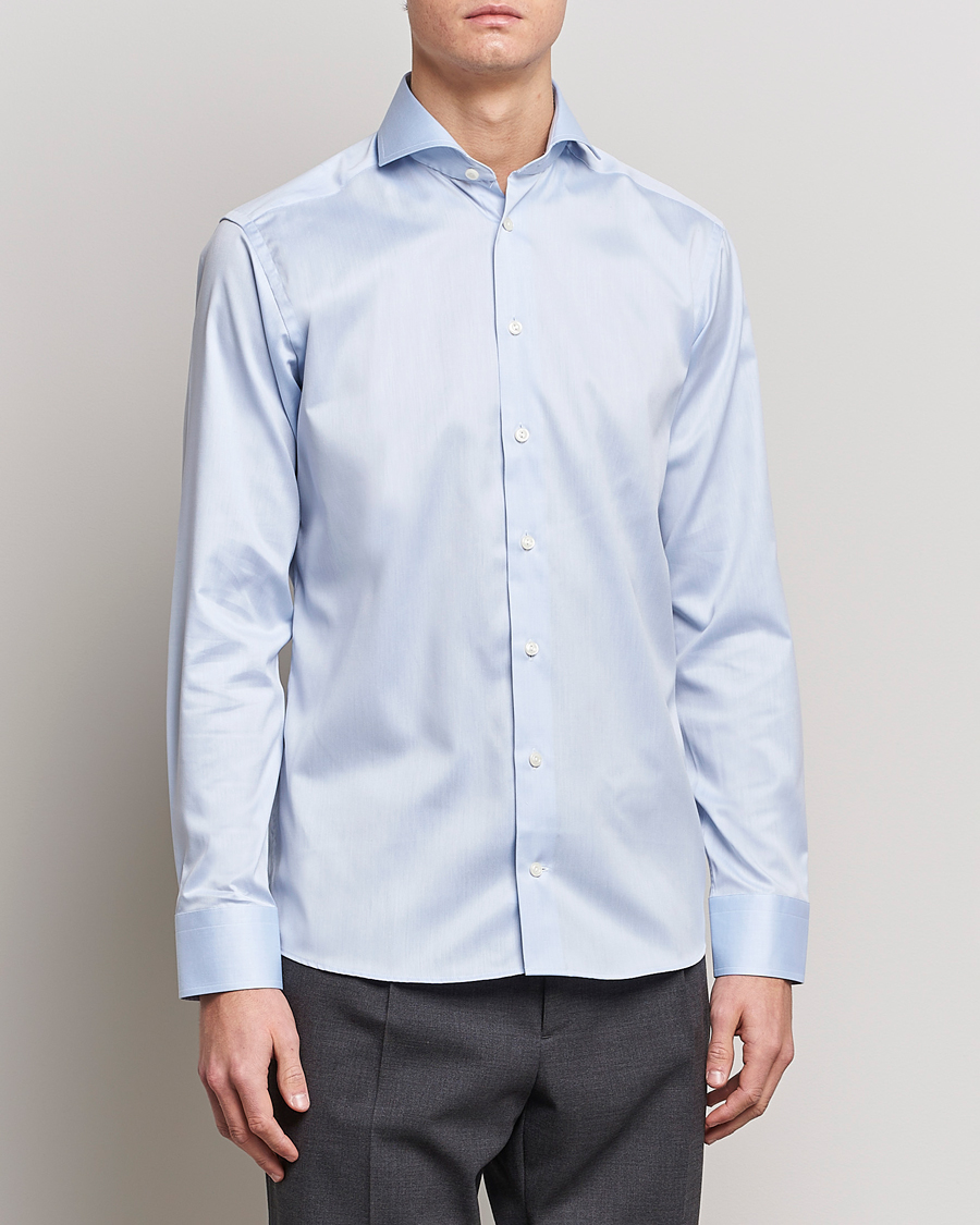 Mies | Kauluspaidat | Eton | Slim Fit Twill Cut Away Shirt Light Blue