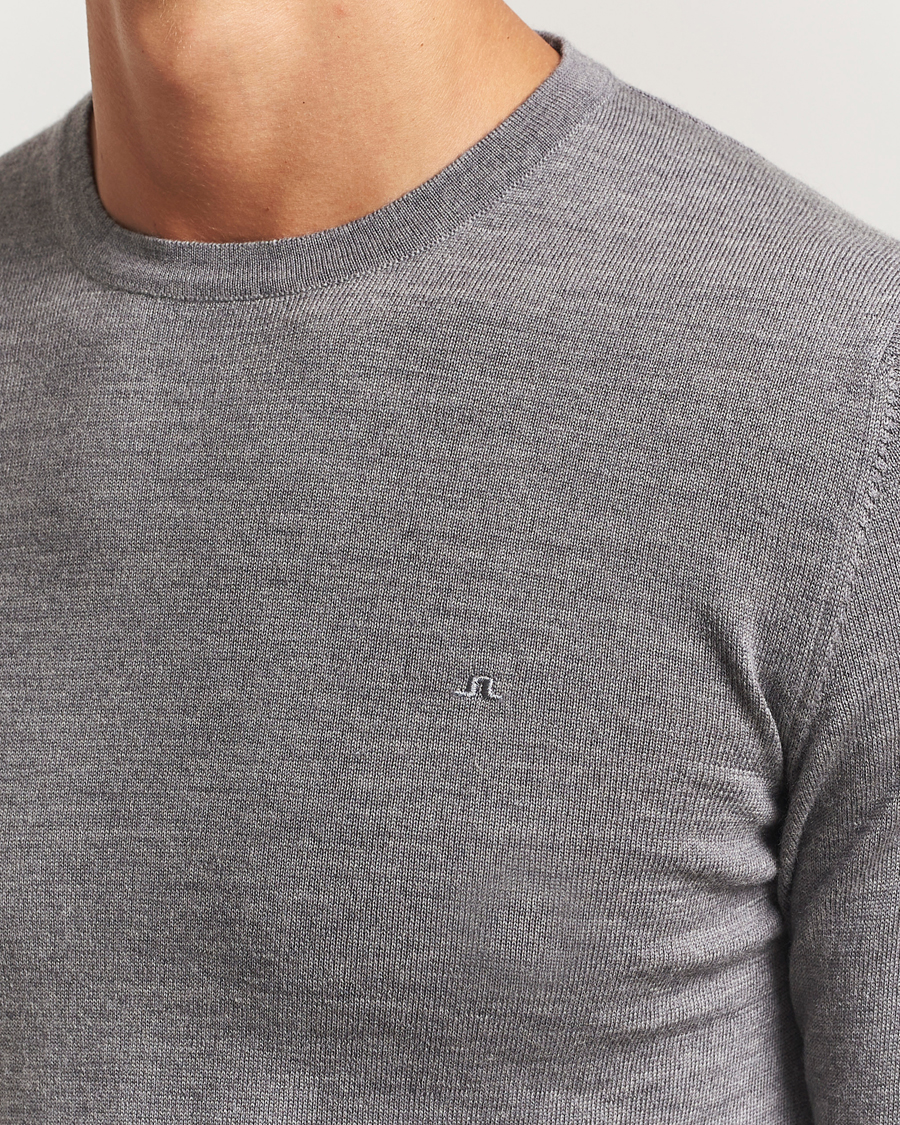 Mies | Puserot | J.Lindeberg | Lyle True Merino Crew Neck Pullover Grey