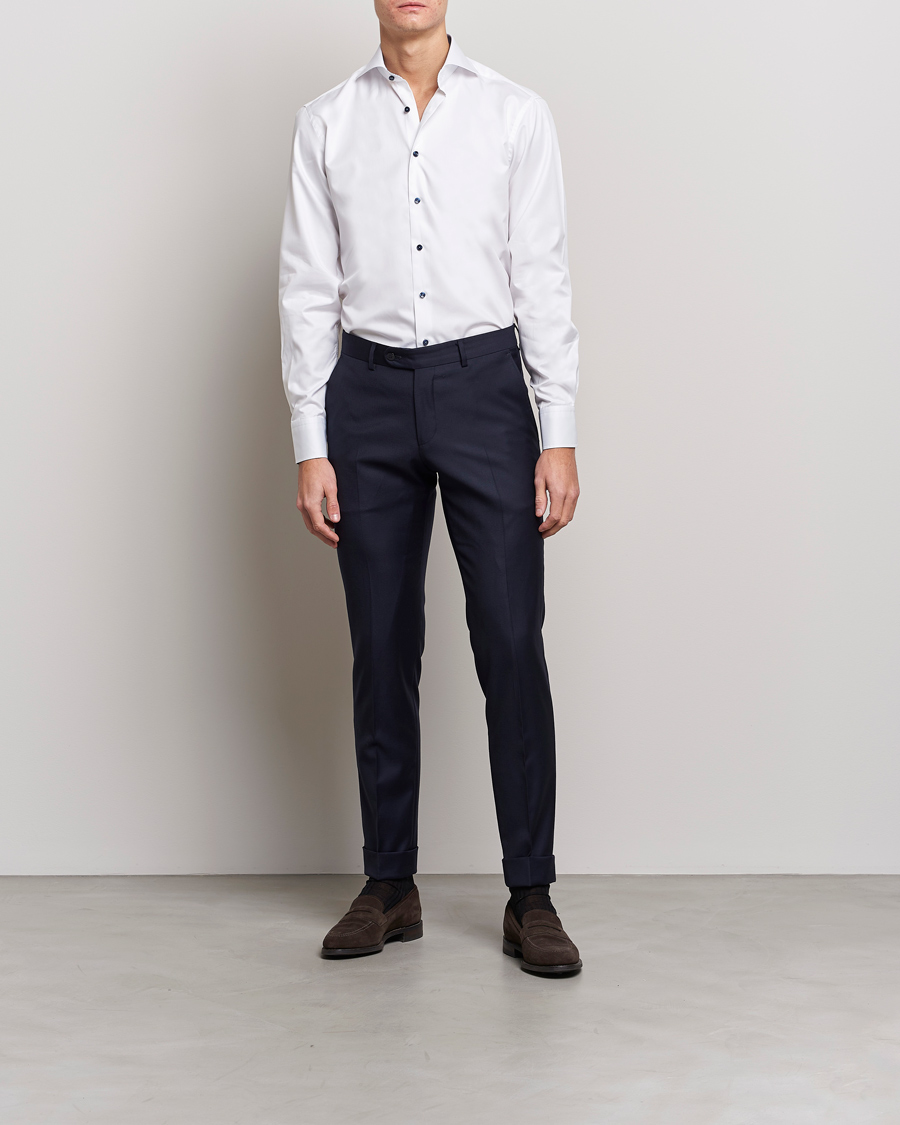 Mies |  | Stenströms | Fitted Body Contrast Shirt White
