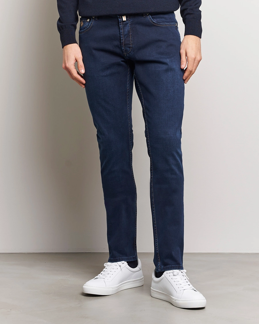 Mies | Tapered fit | Morris | Steve Satin Jeans Dark Blue