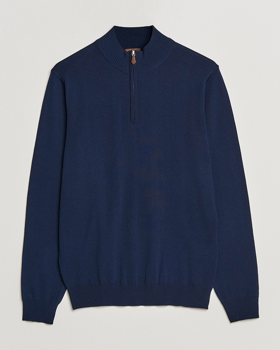Mies | Puserot | Stenströms | Merino Wool Half Zip Navy