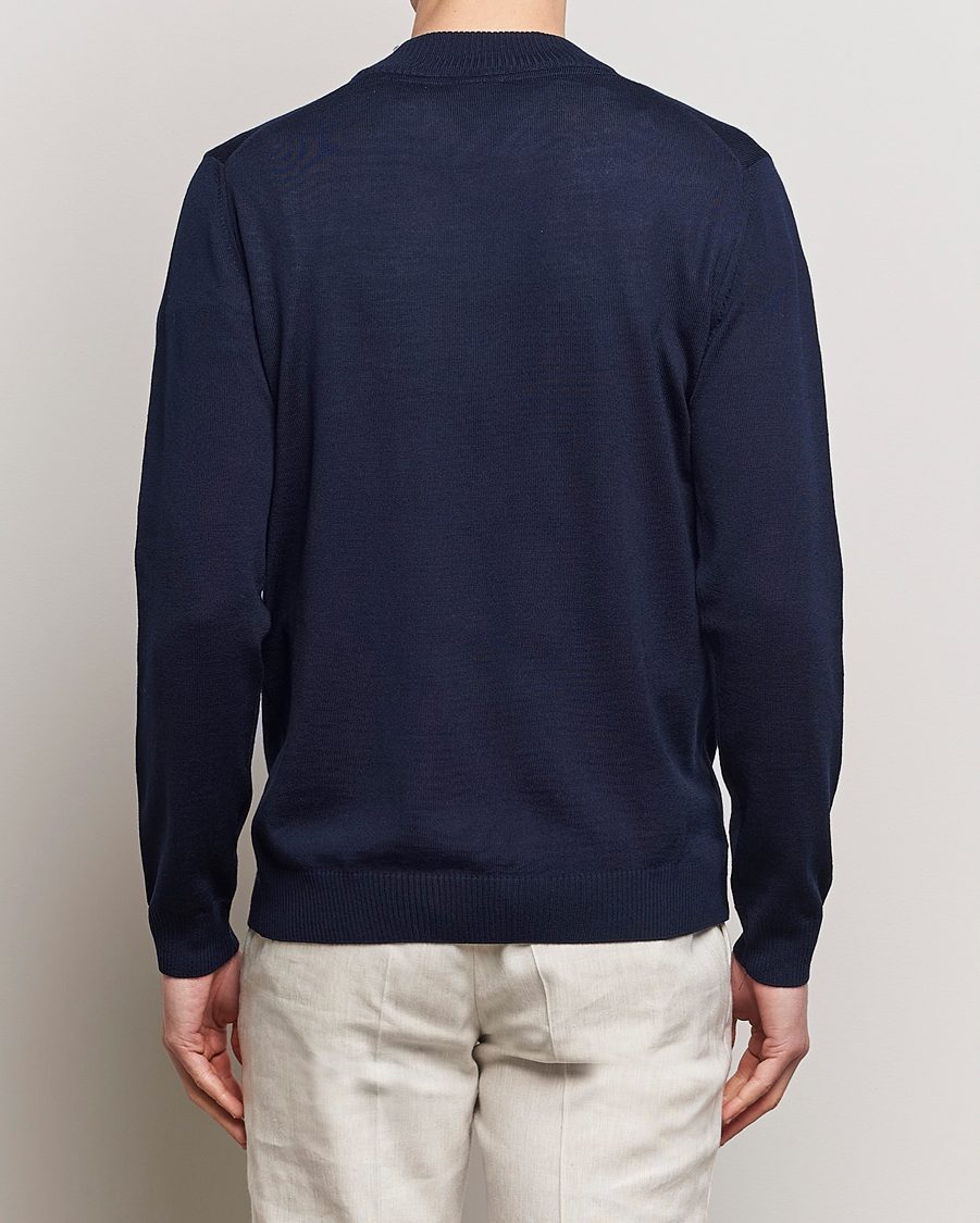 Mies | Puserot | Stenströms | Merino Wool Half Zip Navy