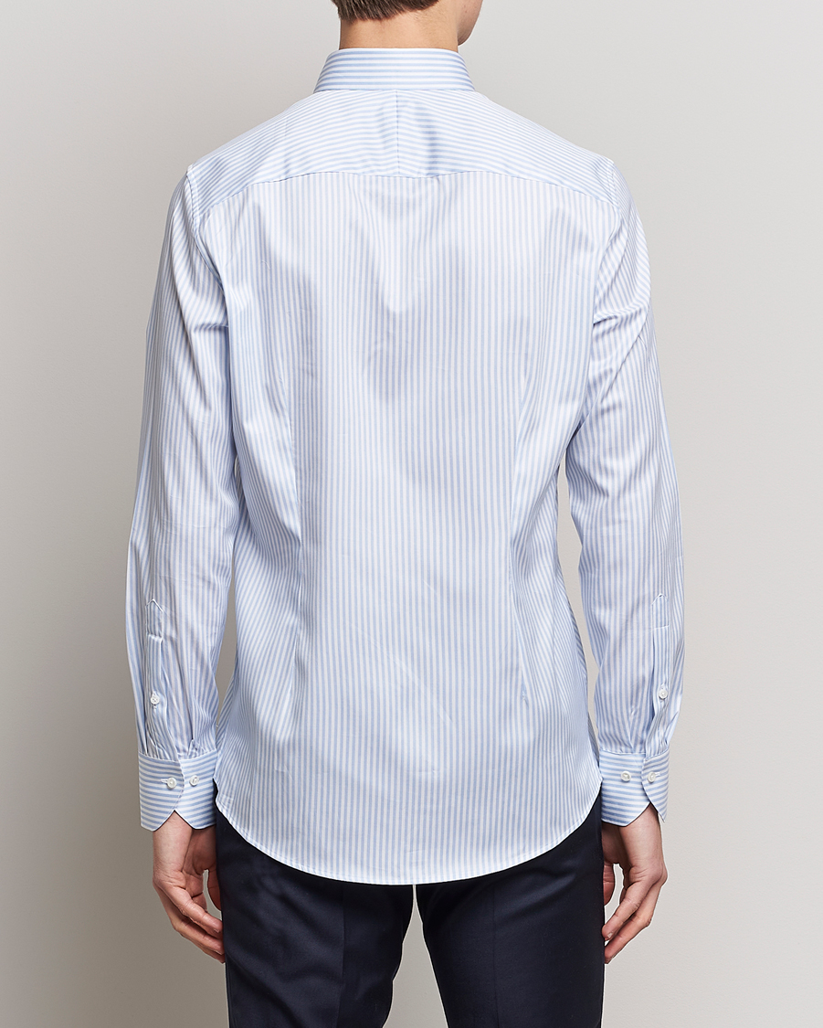 Mies | Kauluspaidat | Stenströms | 1899 Slimline Button Down Stripe Shirt White/Blue