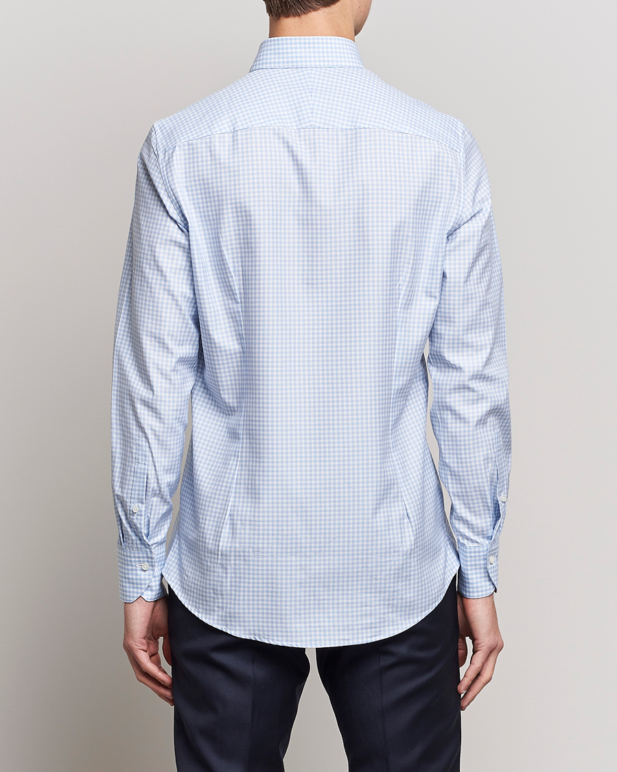 Mies | Kauluspaidat | Stenströms | 1899 Slimline Button Down Check Shirt White/Blue