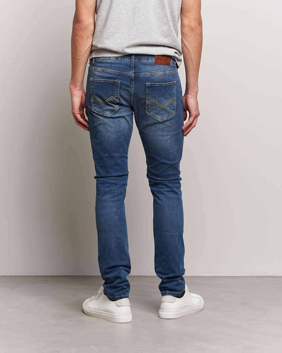 Mies | Farkut | Morris | Steve Satin Stretch Jeans Semi Dark Wash
