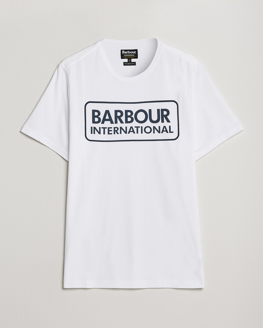 Mies |  | Barbour International | Large Logo Crew Neck Tee White