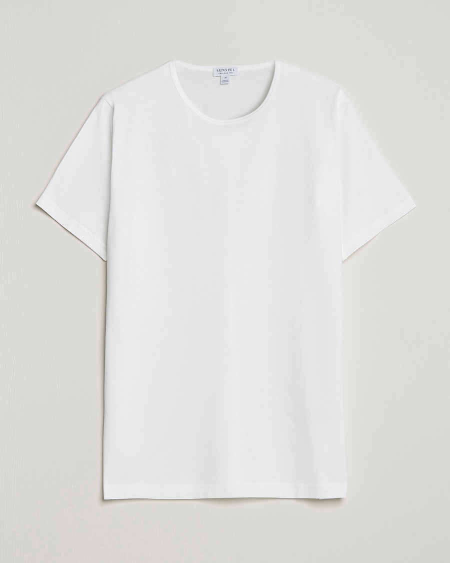 Mies | T-paidat | Sunspel | Superfine Cotton Crew Neck T-Shirt White