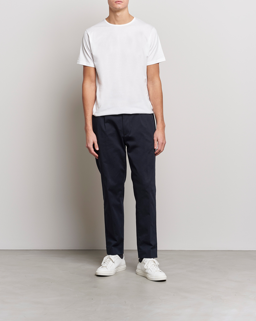 Mies | T-paidat | Sunspel | Superfine Cotton Crew Neck T-Shirt White