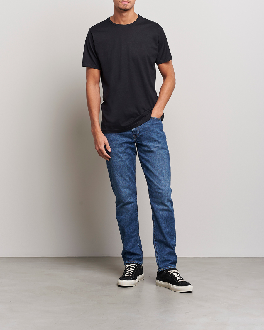 Mies | T-paidat | Sunspel | Superfine Cotton Crew Neck T-Shirt Black