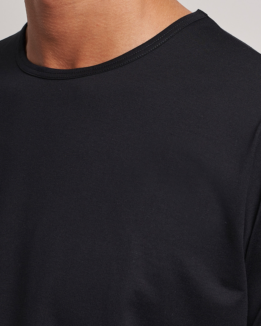Mies | T-paidat | Sunspel | Superfine Cotton Crew Neck T-Shirt Black
