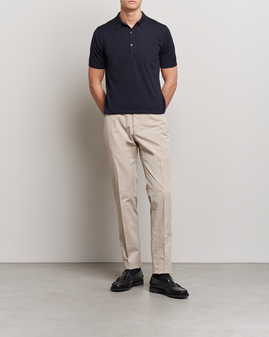 Mies | Pikeet | John Smedley | Adrian Slim Fit Sea Island Polo Navy