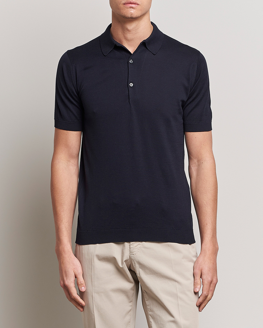 Mies | Pikeet | John Smedley | Adrian Slim Fit Sea Island Polo Navy