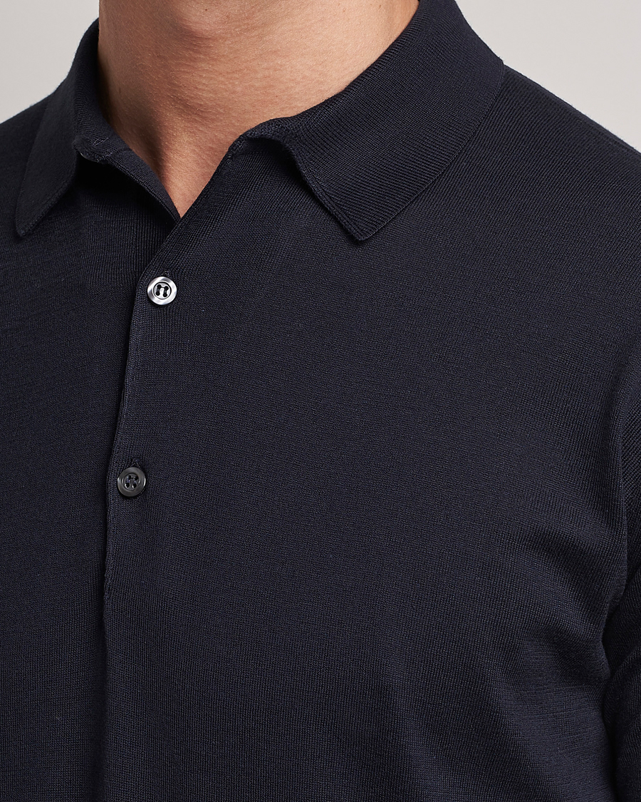 Mies | Pikeet | John Smedley | Adrian Slim Fit Sea Island Polo Navy