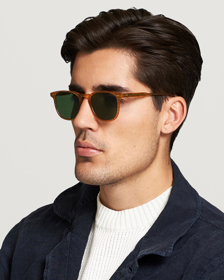 Mies | D-malliset aurinkolasit | Garrett Leight | Brooks 47 Sunglasses Butterscotch/Green Polarized