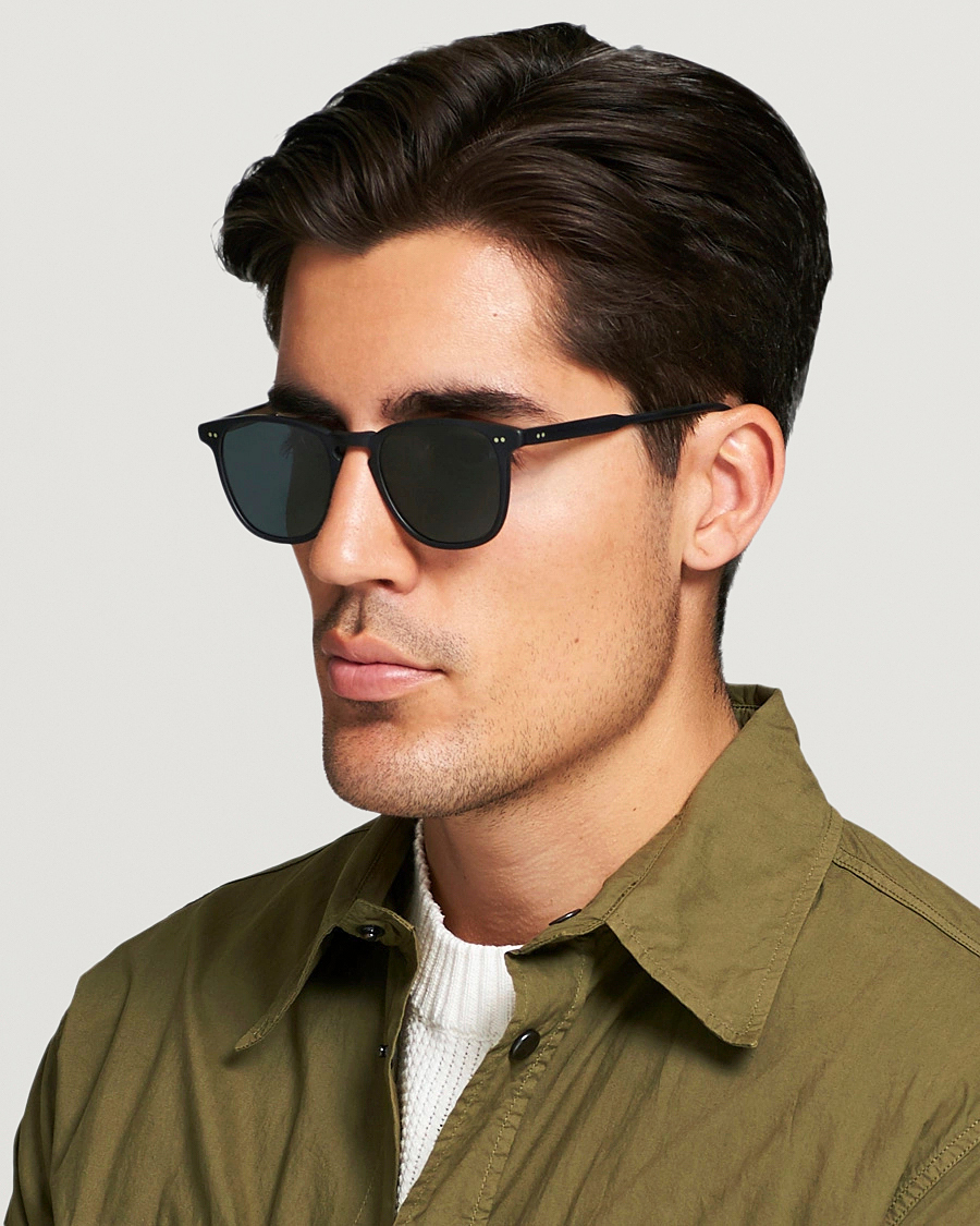 Mies | D-malliset aurinkolasit | Garrett Leight | Brooks 47 Sunglasses Matte Black/Blue Smoke Polarized