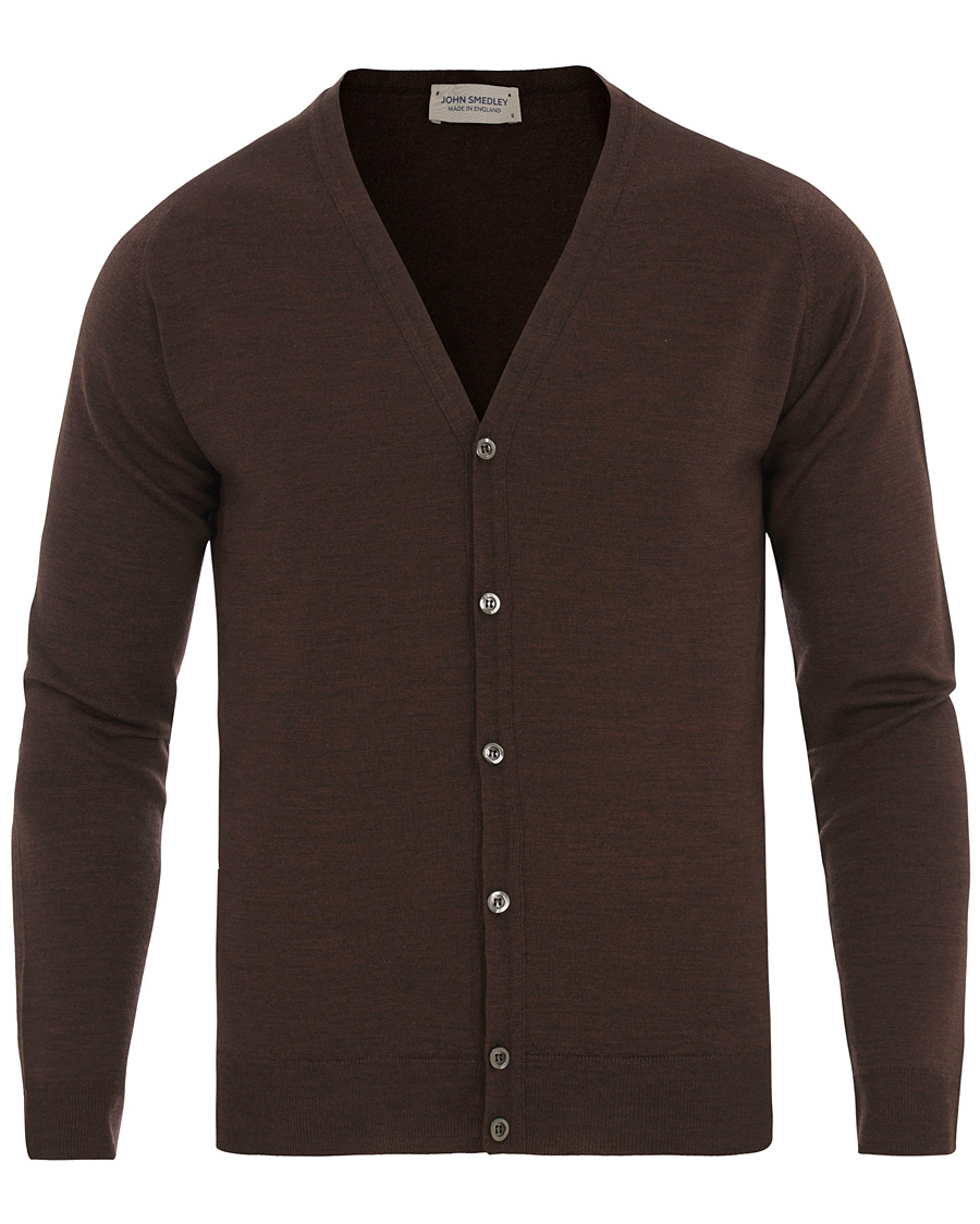 Mies | Puserot | John Smedley | Petworth Merino Cardigan Chestnut